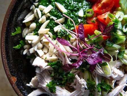 Quinoa, Chicken and Kale Pesto Bowl